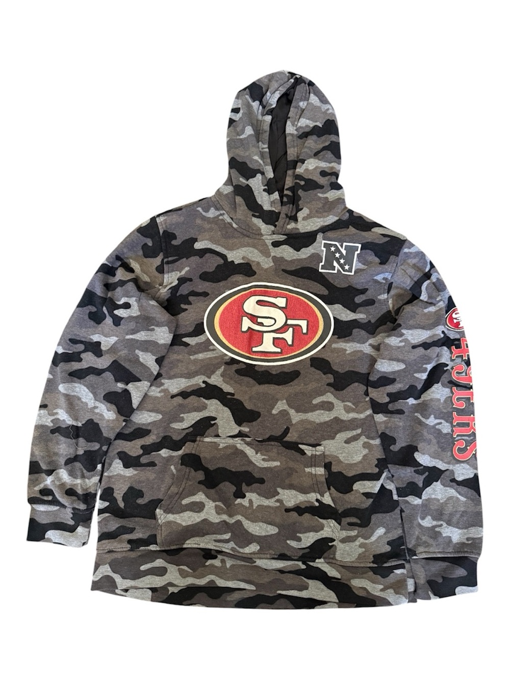 NFL 49ers Camo Pullover Hoodie - Gray/Black